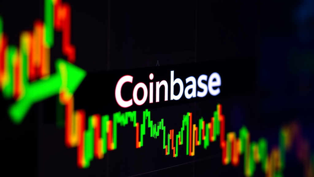 Aktien-Ticker mit Coinbase-Symbol