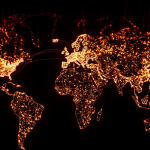 Globale Finanzmärkte, leuchtende Netzwerke