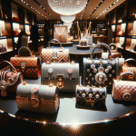 Ein Schaufenster mit luxuriösen Louis Vuitton-Handtaschen.