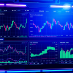 Futuristische digitale Schnittstelle mit Aktiencharts