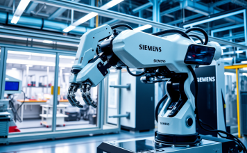 Siemens-Robotersystem in Fabrik