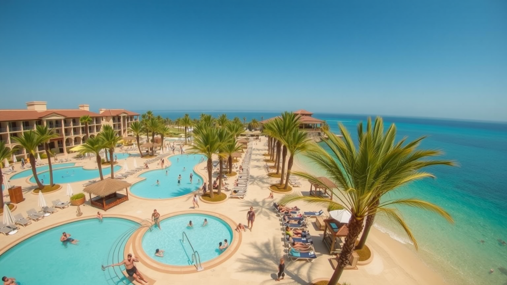 TUI-Resort mit Pools und Palmen