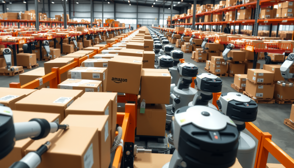 Amazon-Roboter sortieren Pakete