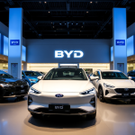 BYD-Autohaus mit Elektrofahrzeugen