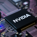 Makrofotoklick von Nvidia-Chip