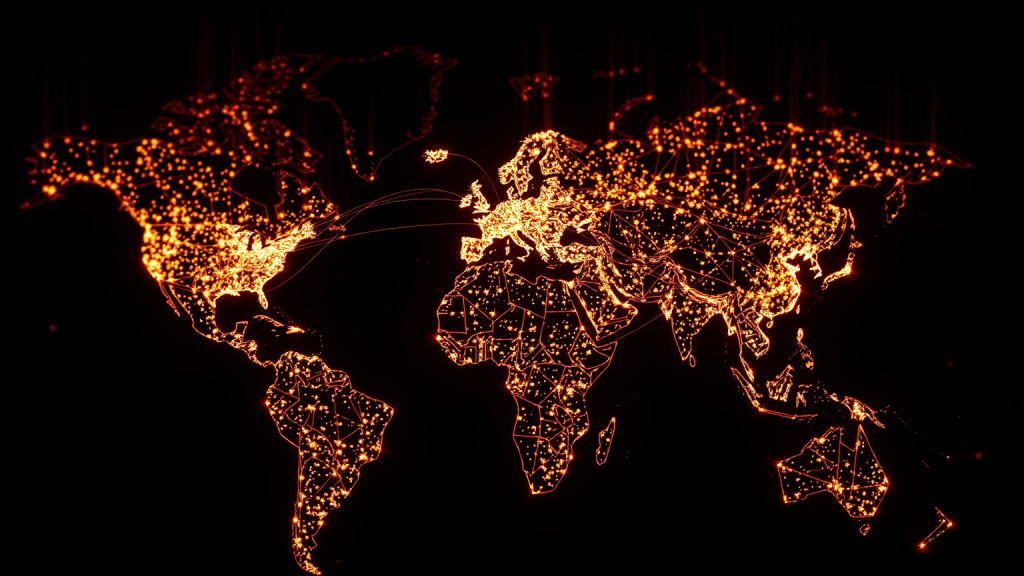 Globale Finanzmärkte, leuchtende Netzwerke