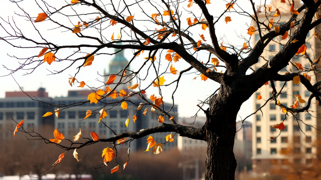 Kahler Baum vor Stadt, Bärenmarkt-Metapher