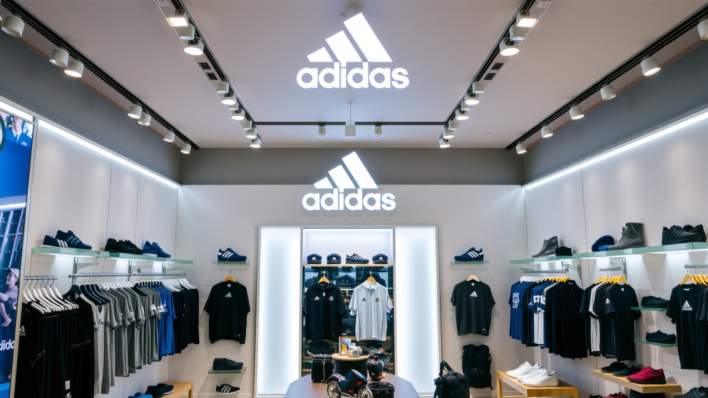 Innenansicht eines modernen Adidas-Geschäfts