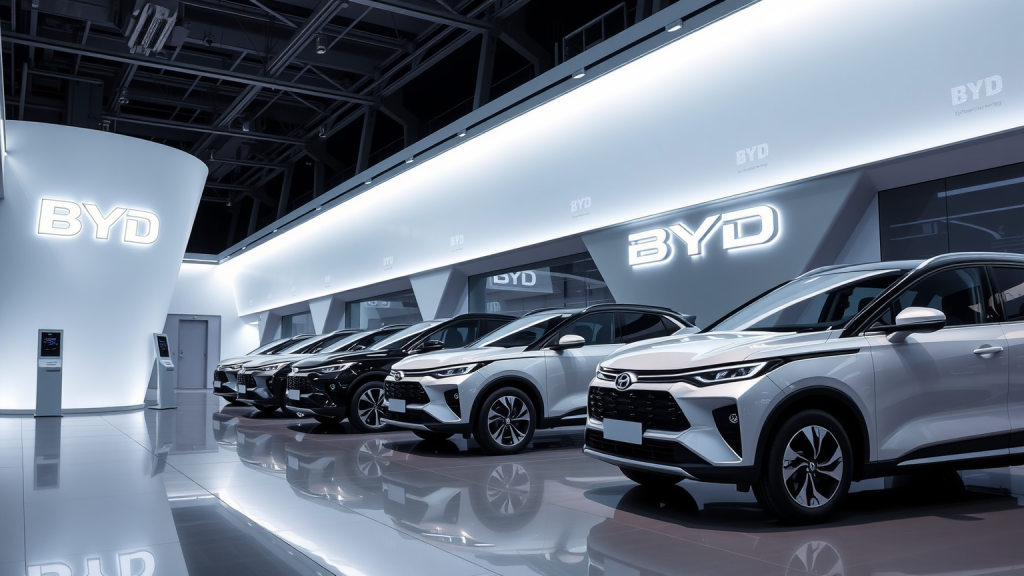 BYD-Showroom mit neuesten E-Fahrzeugen