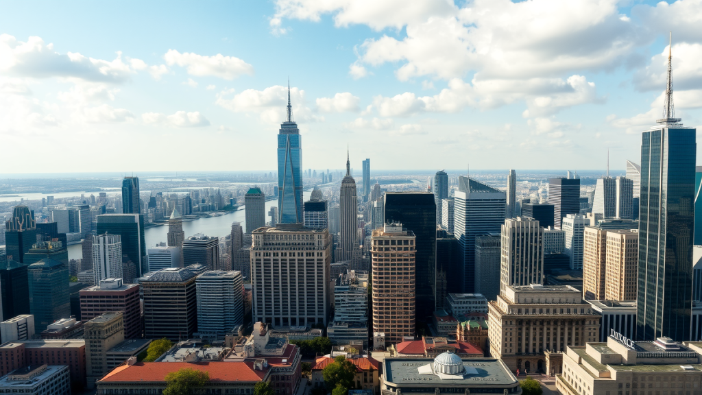 Panoramablick auf internationale Stadt und Finanzzentren