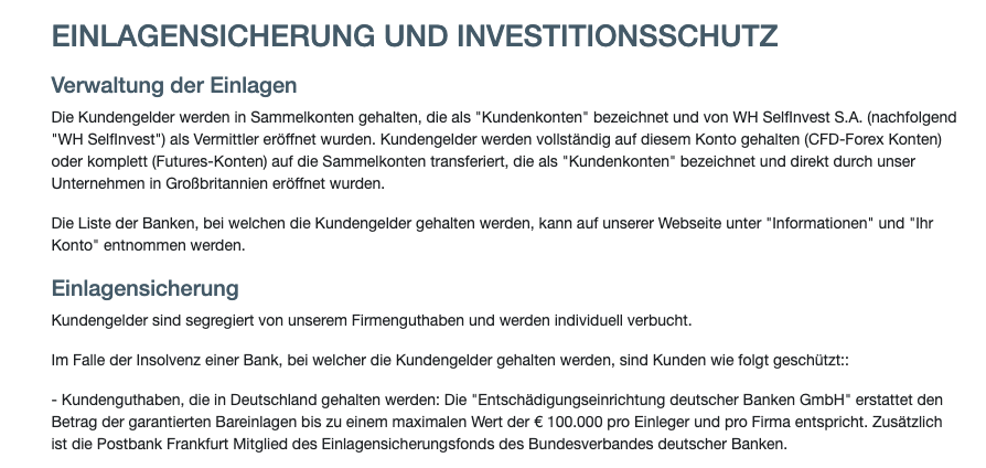 WH Selfinvest Sicherheit