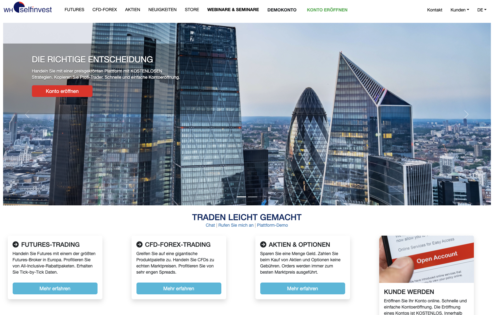 WH SelfInvest Plattform